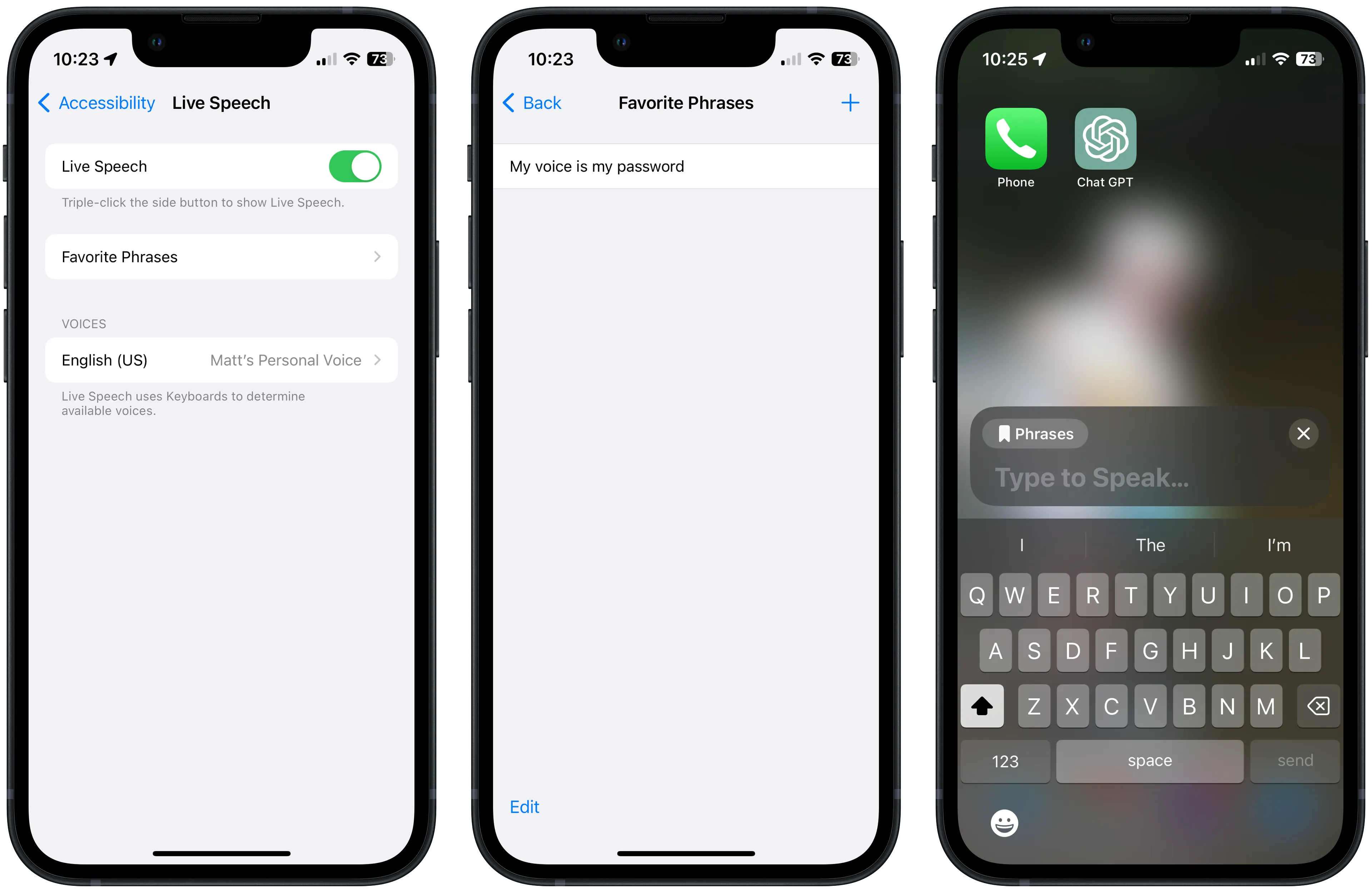 Enabling your personal Voice to be used by Live Speech